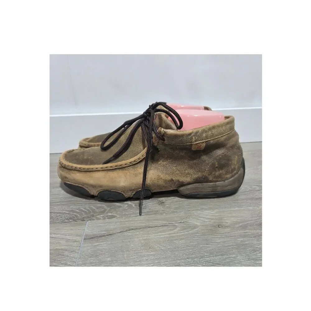 Twisted X Men's Original Chukka Driving Moc Shoes Full Grain Brown Leather 9